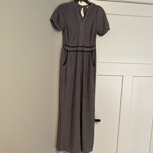 Black and white striped jumpsuit size S